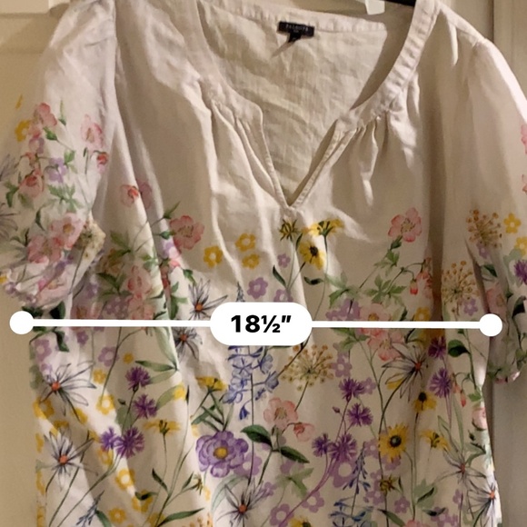 🌼 Talbots Plus Cream Floral Cotton Top – 2X - Pre-Owned🌼 - Picture 11 of 11